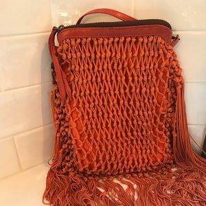 Burnt Orange Cleobella Crossbody Fringe Purse